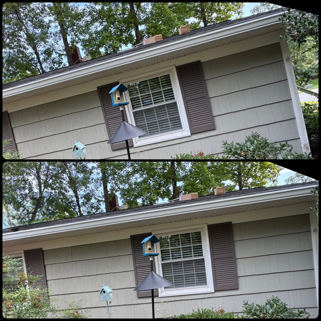 Before & After Gutter Cleaning Photo of a Home in Maryland