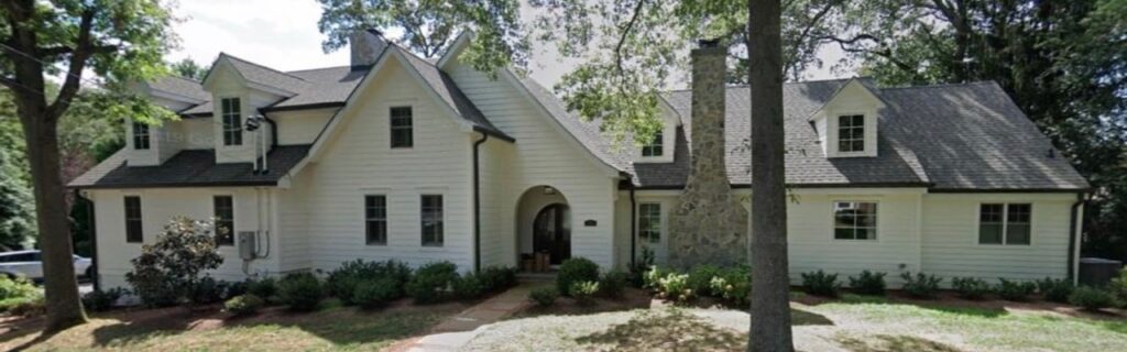 Large contemporary rancher style home in Serverna Parl MD after new gutters from Mike's Seamless Aluminum Gutters.
